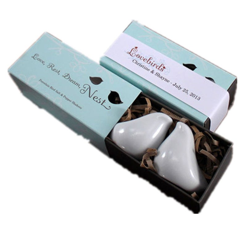 PDFans 1 Pair Love Bird Salt and Pepper Shakers Caster Gift box - Image 3